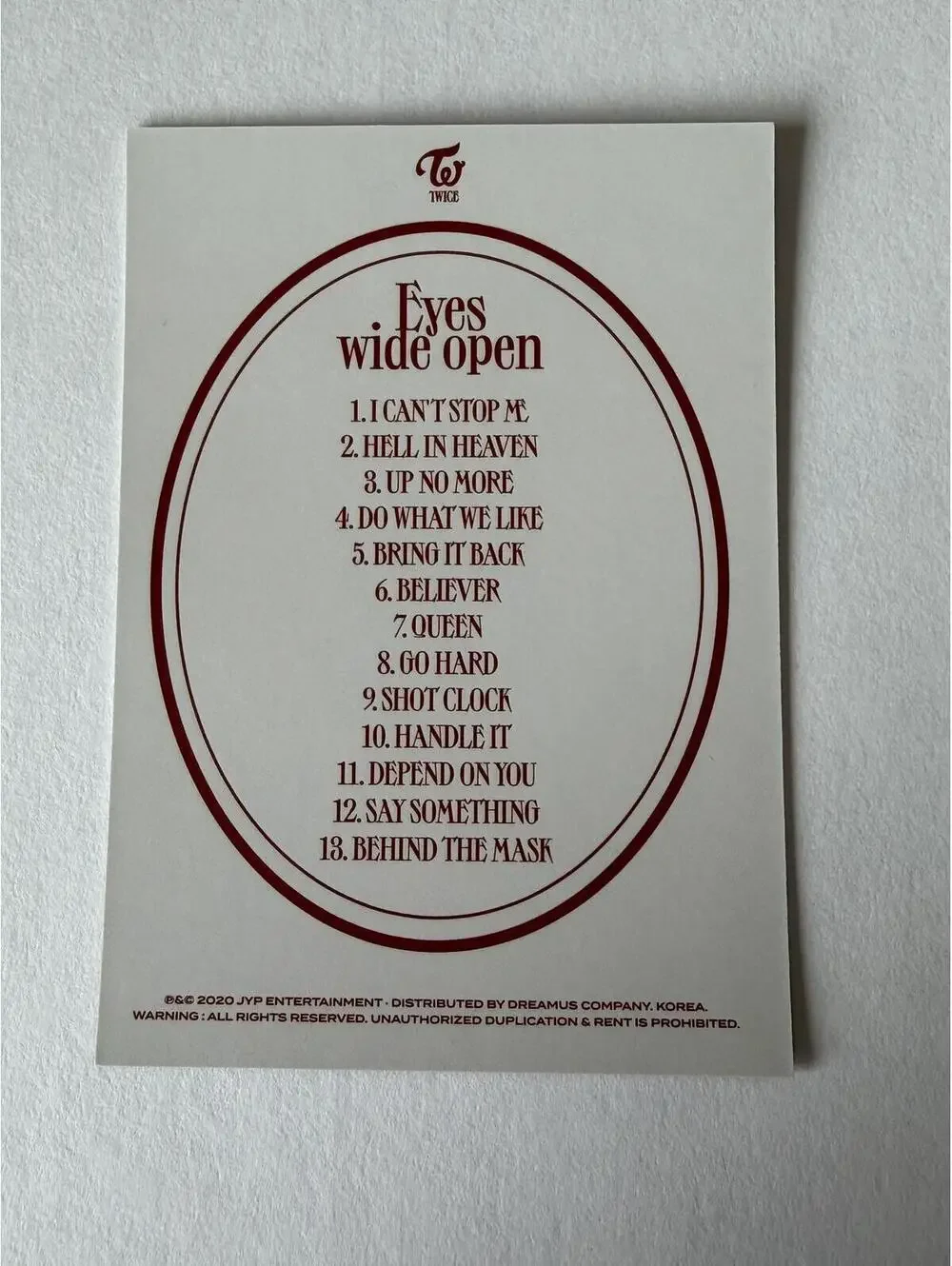 Twice EYES WIDE OPEN The Most Preorder Photocard